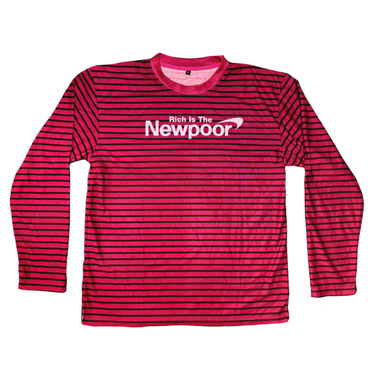 Red 'NewPoor' Long Sleeve Tee